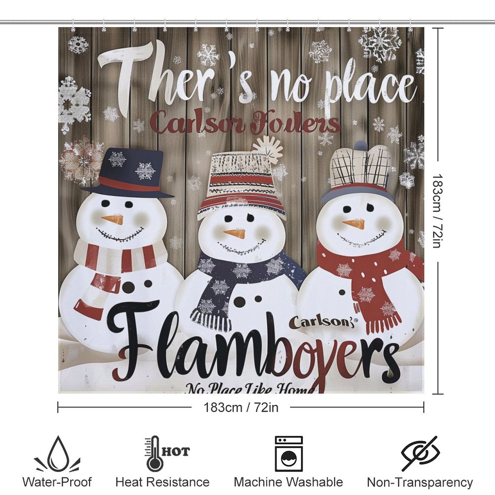 Snowman Family Winter Shower Curtain