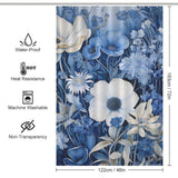 Soft Blue Floral Shower Curtain