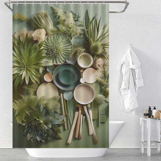 Soothing Green Shower Curtain