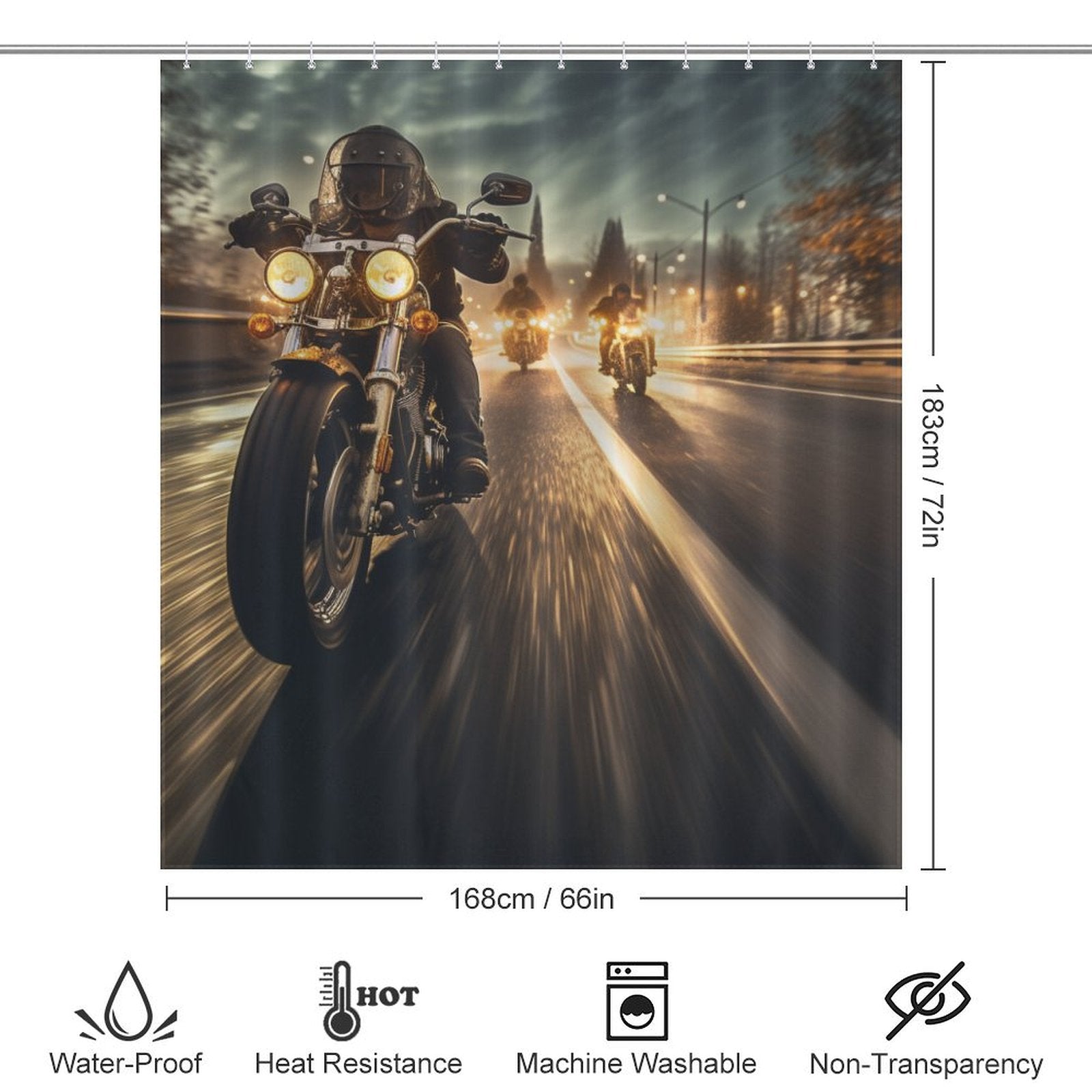 Speed Motorcycle Shower Curtain