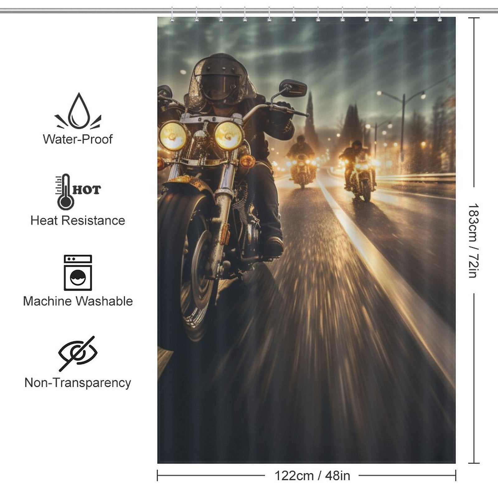 Speed Motorcycle Shower Curtain