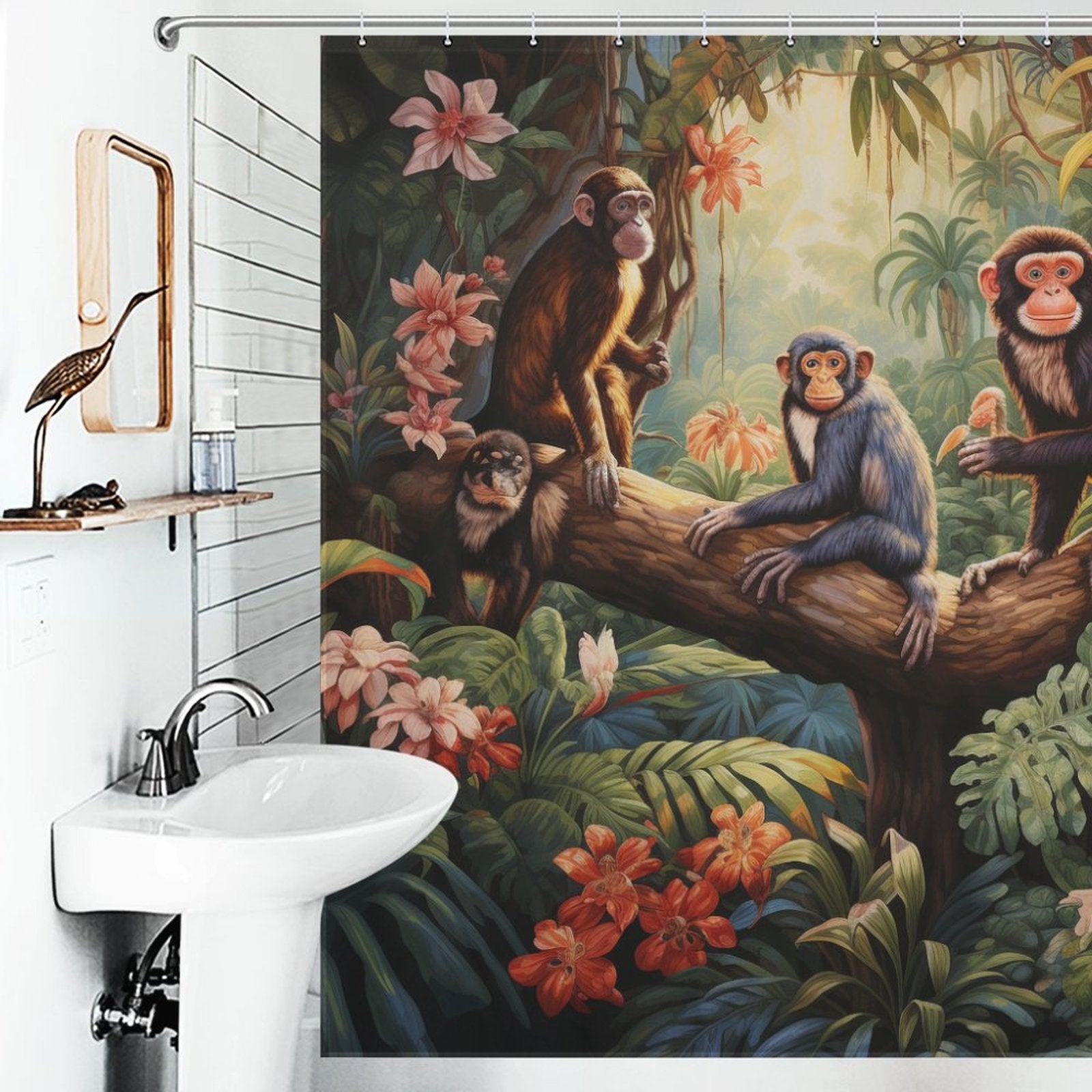 Spirit of the Jungle Monkey Shower Curtain