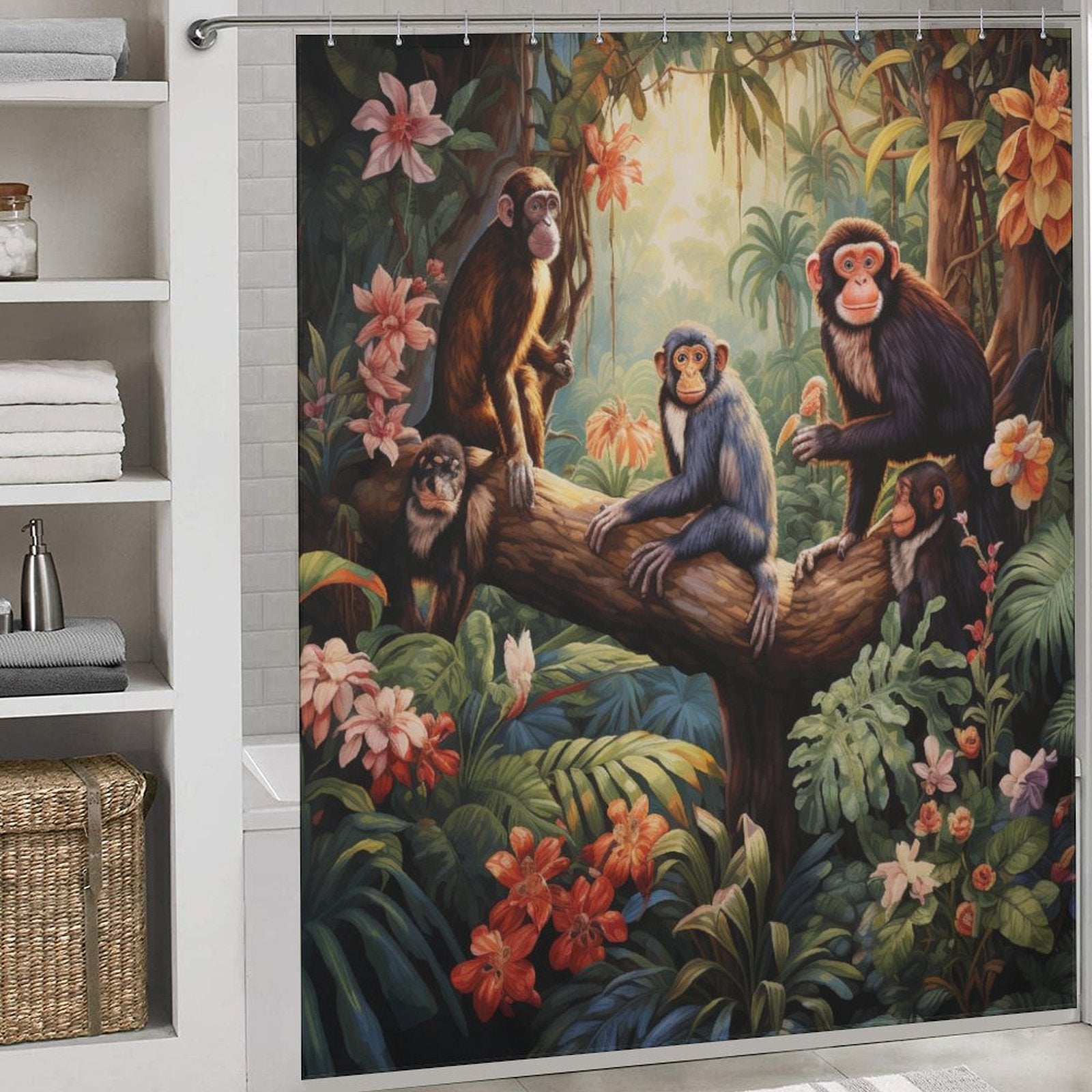 Spirit of the Jungle Monkey Shower Curtain