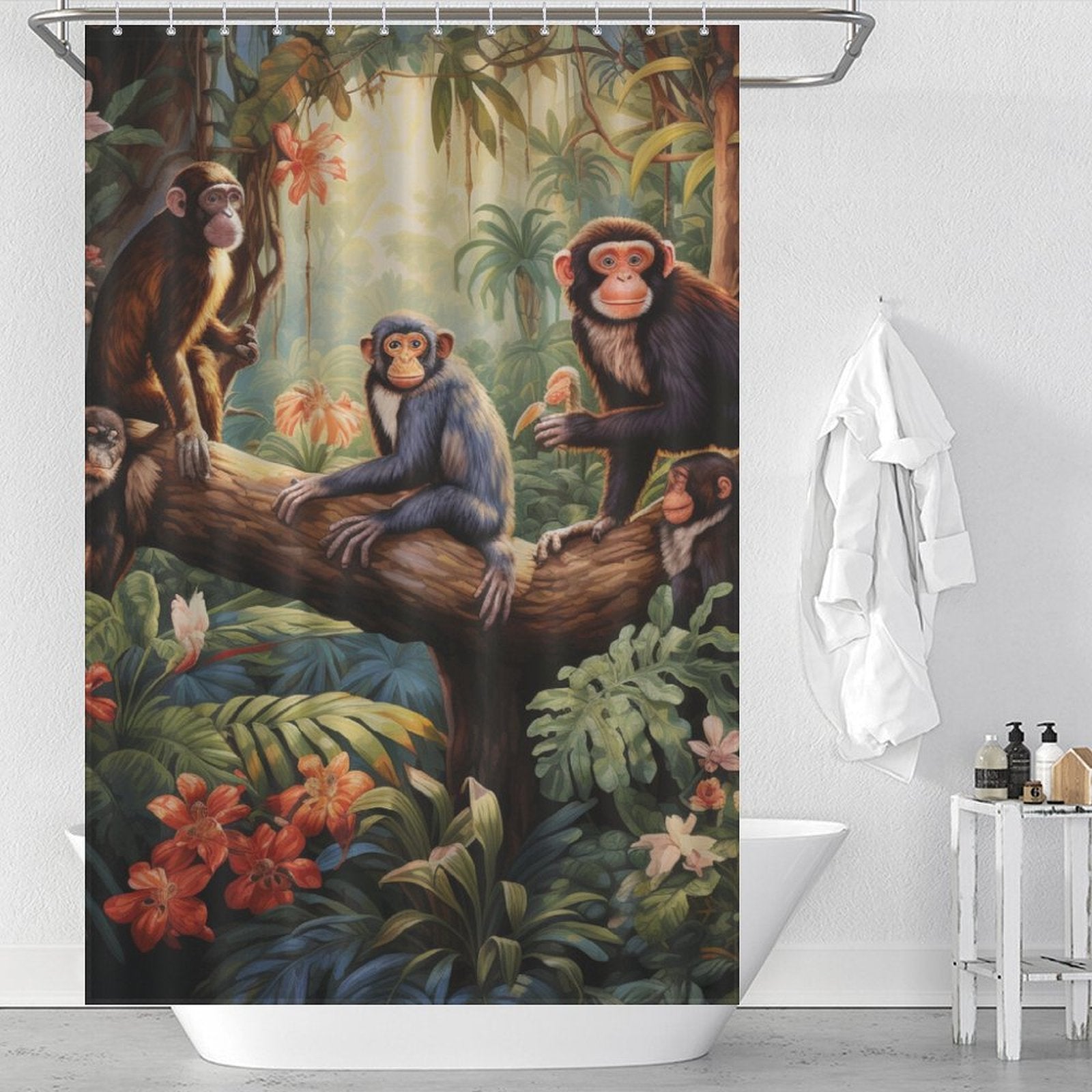 Spirit of the Jungle Monkey Shower Curtain