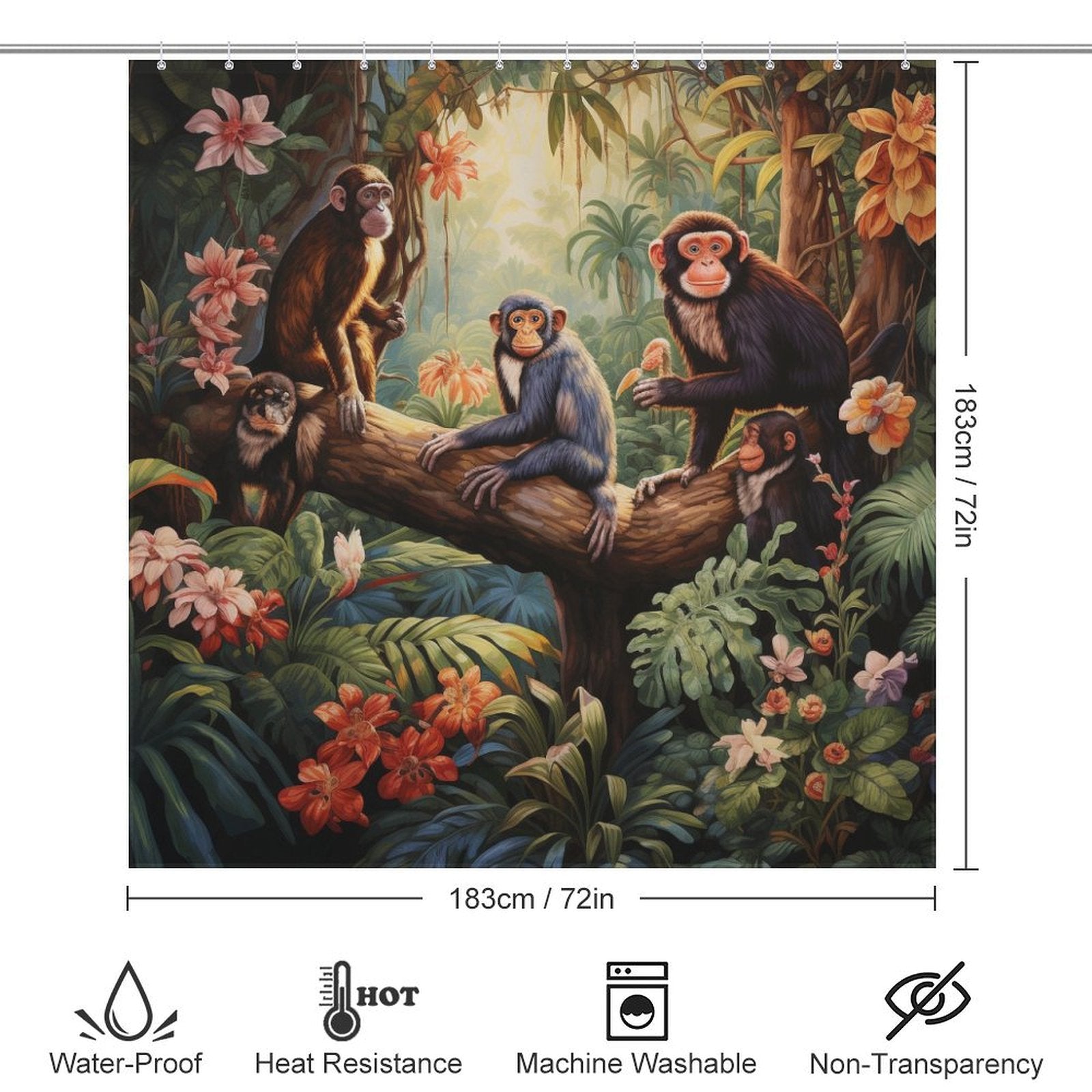 Spirit of the Jungle Monkey Shower Curtain