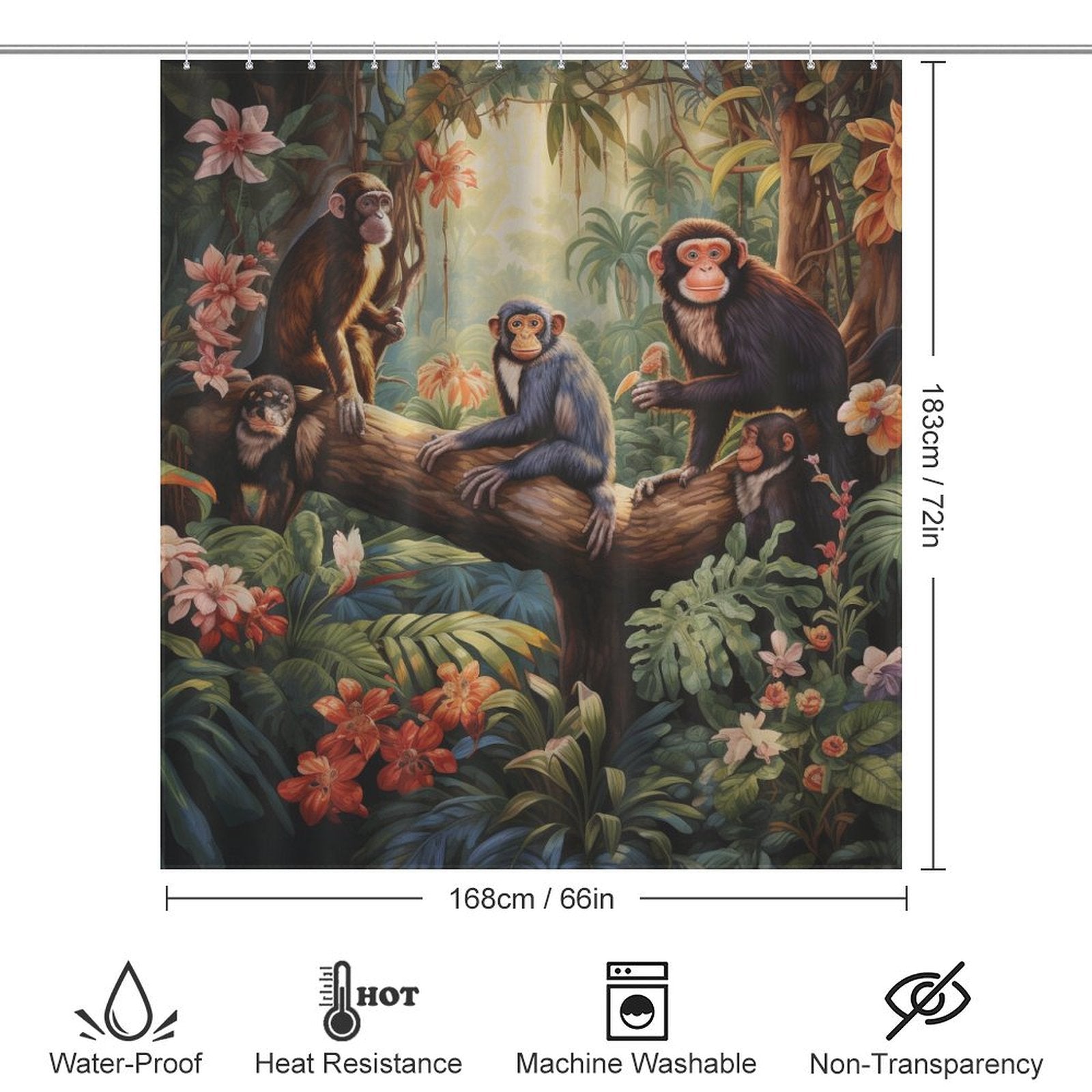 Spirit of the Jungle Monkey Shower Curtain