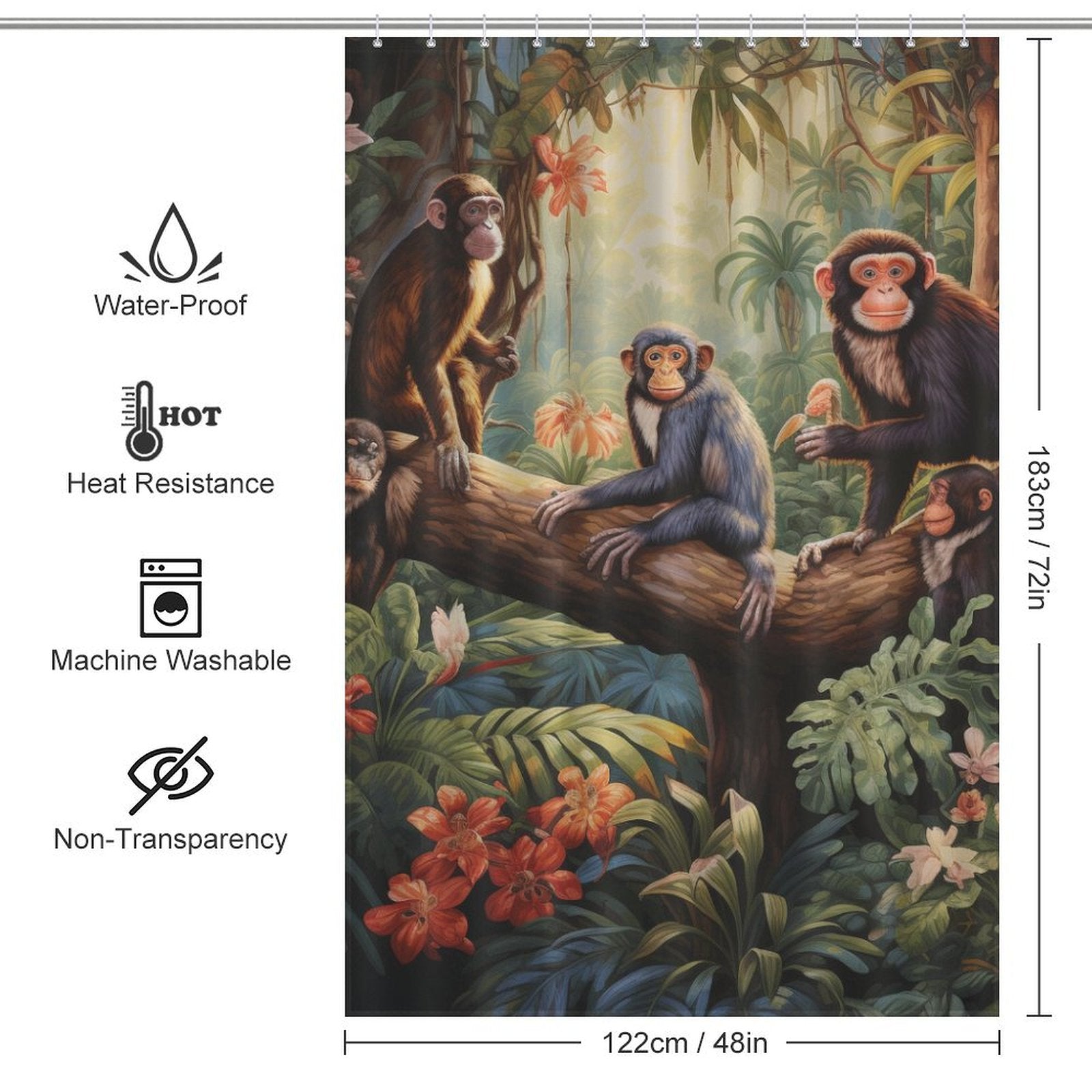 Spirit of the Jungle Monkey Shower Curtain