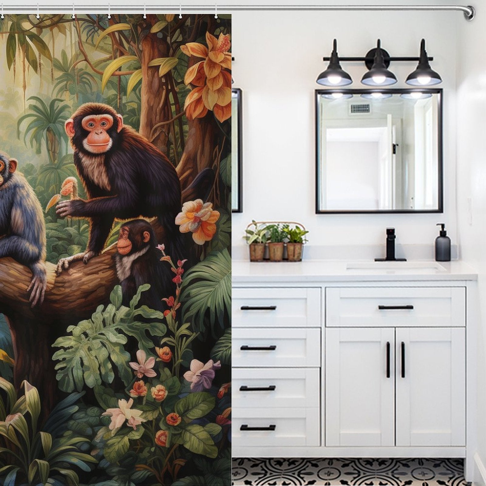 Spirit of the Jungle Monkey Shower Curtain