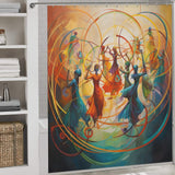 Spirited Circles Hula Hoop Shower Curtain