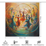 Spirited Circles Hula Hoop Shower Curtain