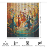 Spirited Circles Hula Hoop Shower Curtain