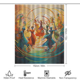 Spirited Circles Hula Hoop Shower Curtain