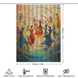 Spirited Circles Hula Hoop Shower Curtain