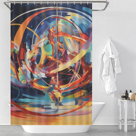 Spirited Spin Hula Hoop Shower Curtain,
