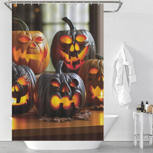 Spooky Horror Pumpkin Shower Curtain