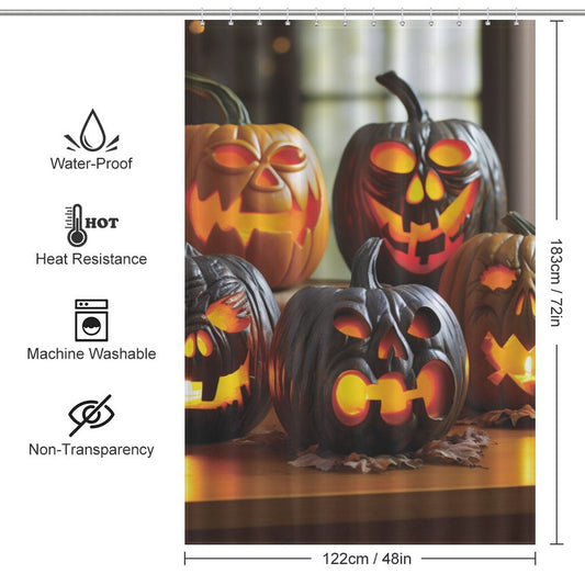 Spooky Horror Pumpkin Shower Curtain