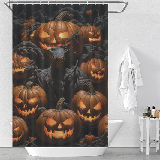 Spooky Terror Pumpkin Shower Curtain