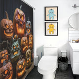 Spooky Vibrant Pumpkin Shower Curtain