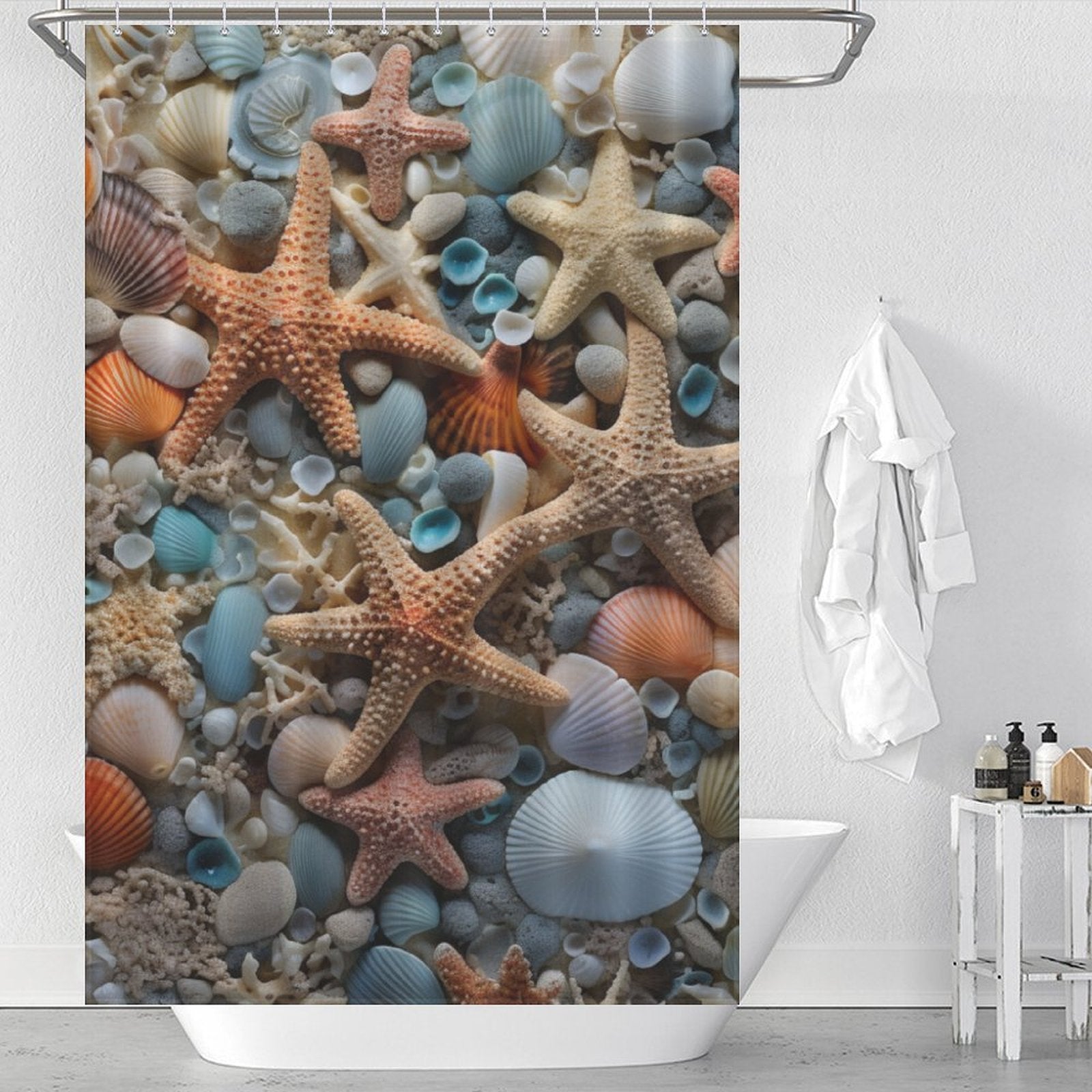 Starfish Beach Shower Curtain Wave Harmony
