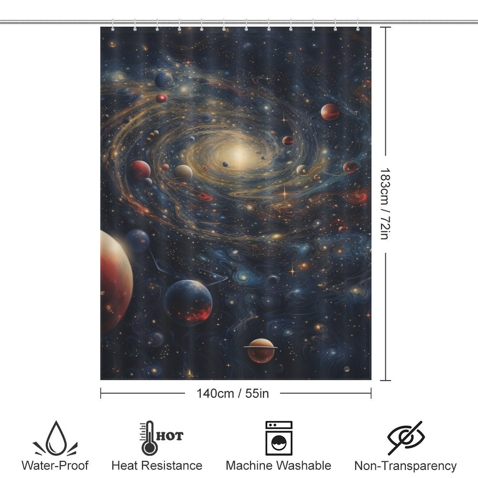 Stellar Voyage Planet Shower Curtain