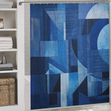 Stylish Blue Geometric Shower Curtain