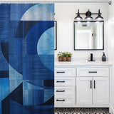 Stylish Blue Geometric Shower Curtain