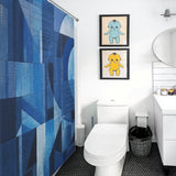 Stylish Blue Geometric Shower Curtain