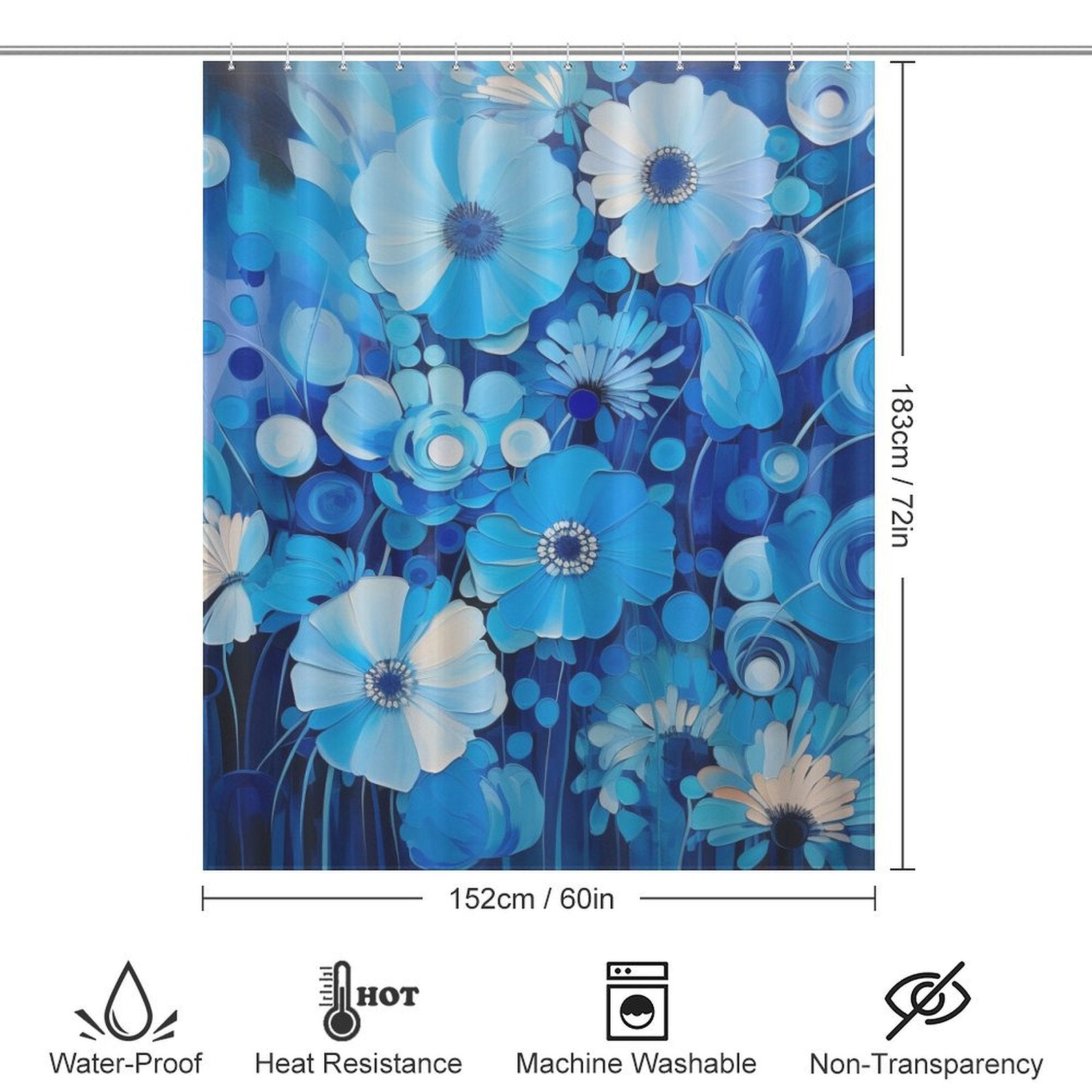 Stylish Blue Shower Curtain