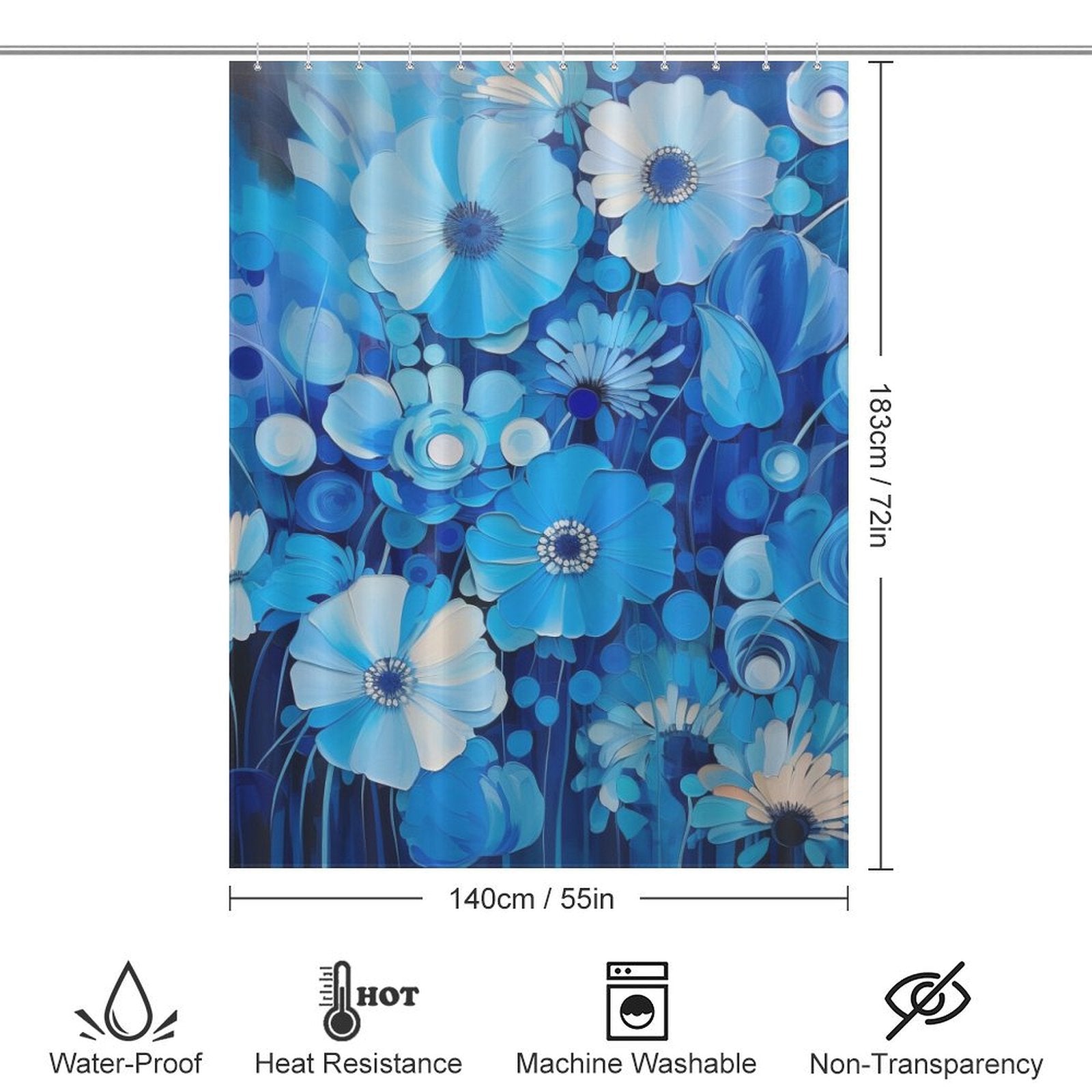 Stylish Blue Shower Curtain