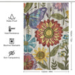 Sunny Floral Butterflies Boho Shower Curtain