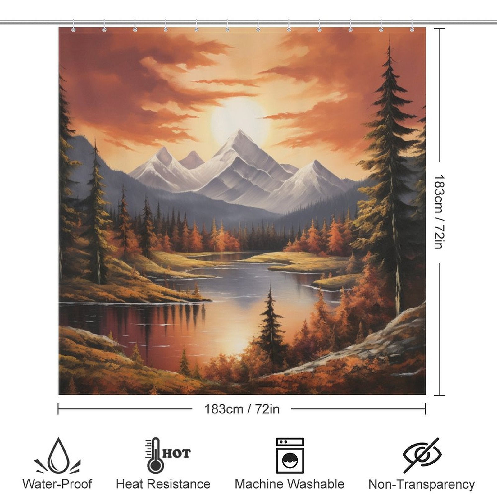 Sunrise Mountain Shower Curtain