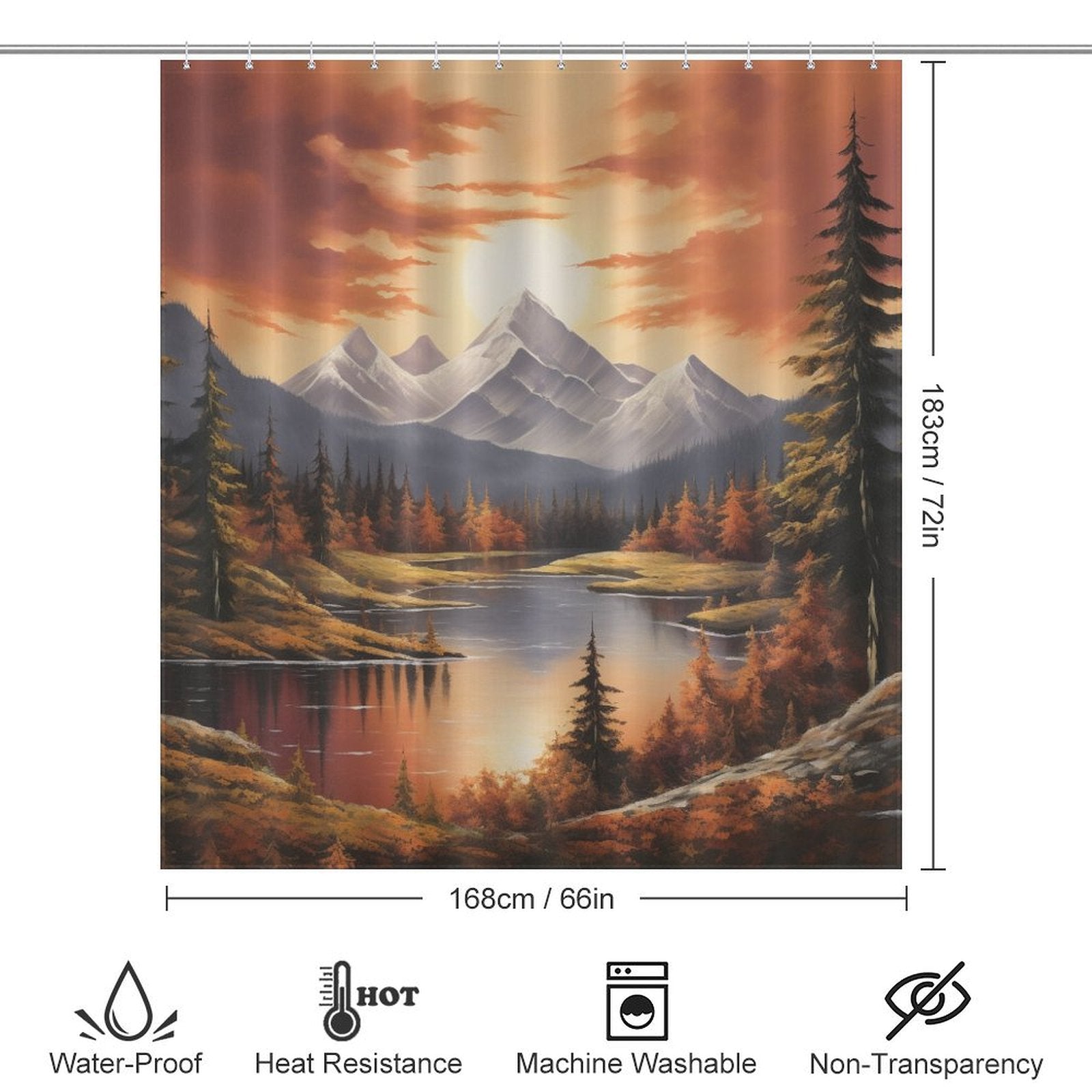 Sunrise Mountain Shower Curtain