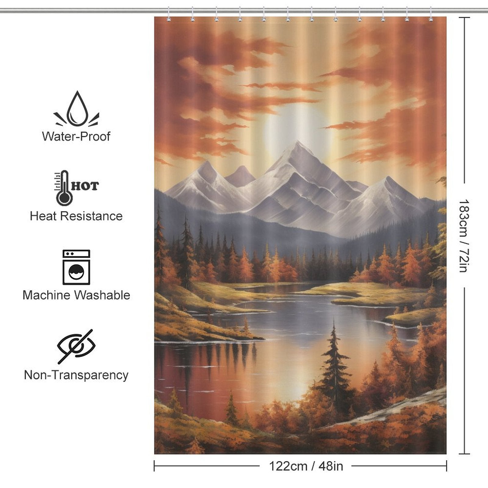 Sunrise Mountain Shower Curtain