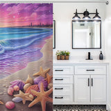 Sunset Purple Starfish Beach Shower Curtain