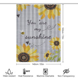 Sunshine Wood Grain Sunflower Shower Curtain