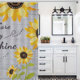 Sunshine Wood Grain Sunflower Shower Curtain