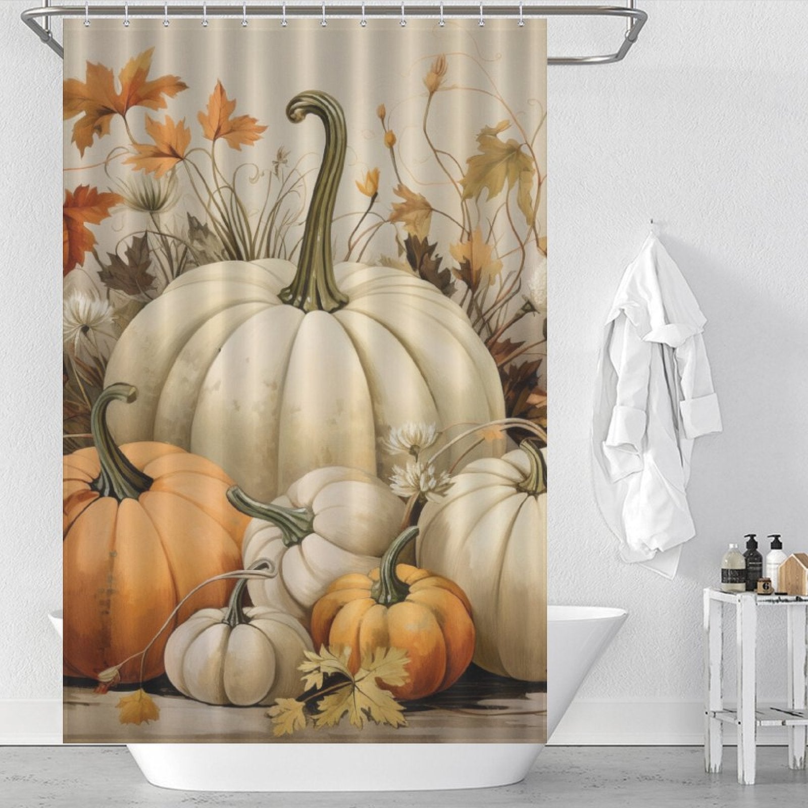 ThankfulHome Pumpkin Shower Curtain