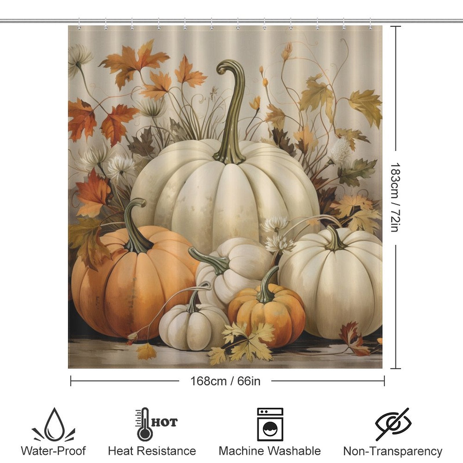 ThankfulHome Pumpkin Shower Curtain