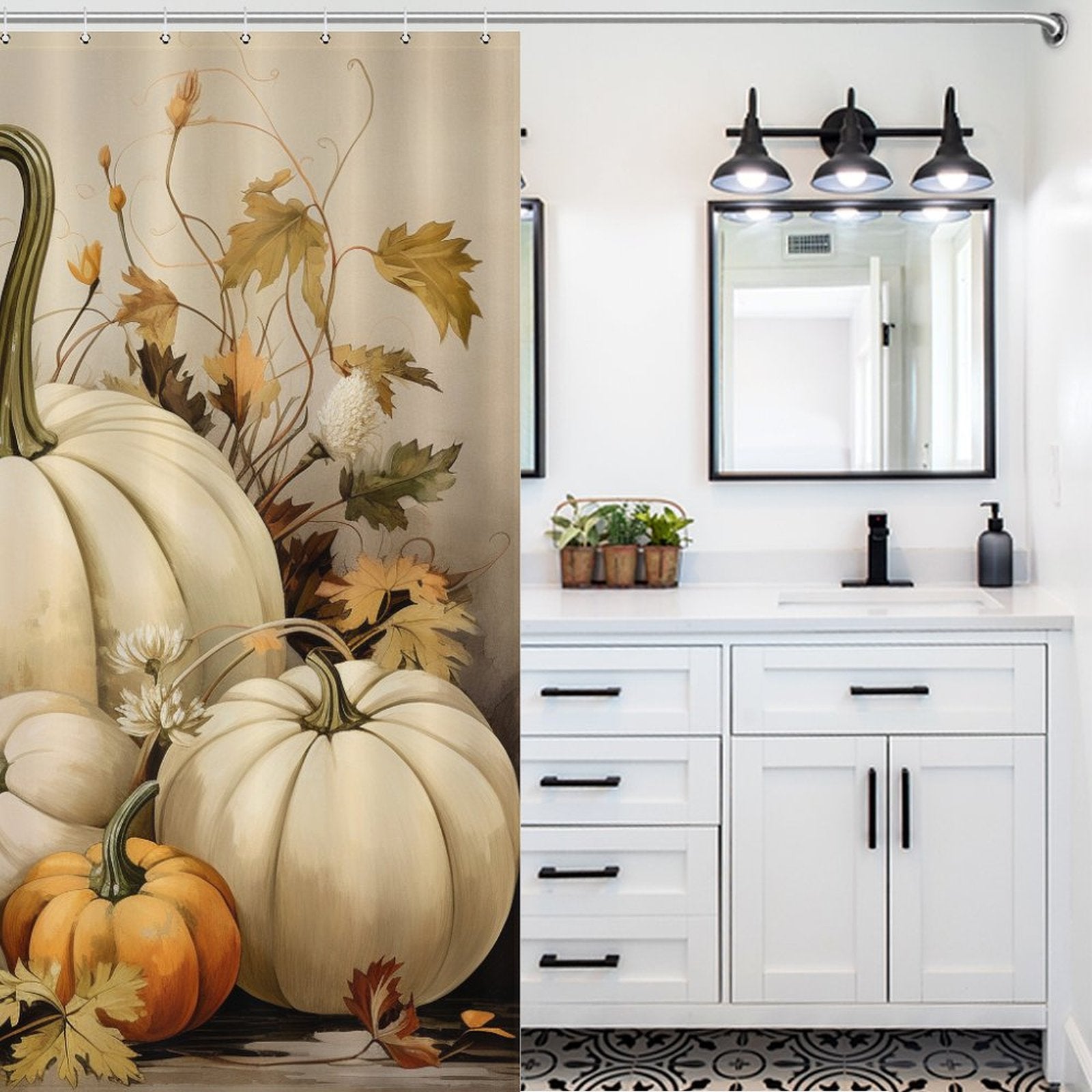 ThankfulHome Pumpkin Shower Curtain