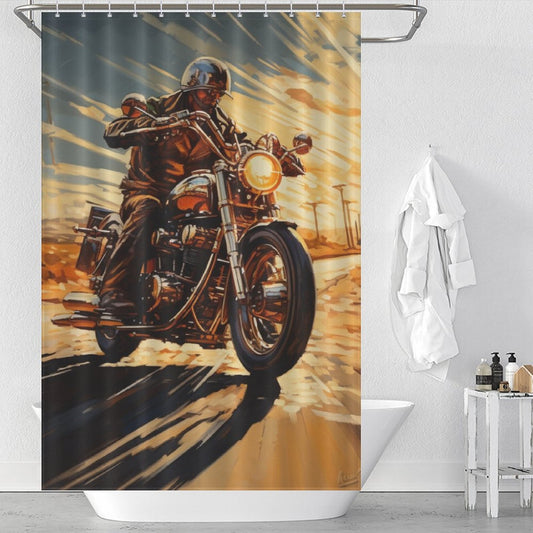 Thunder Motorcycle Shower Curtain