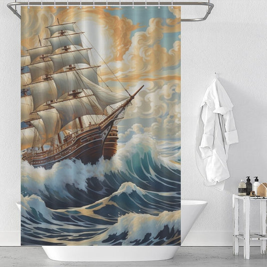 Timeless Nautical Ship Shower Curtain