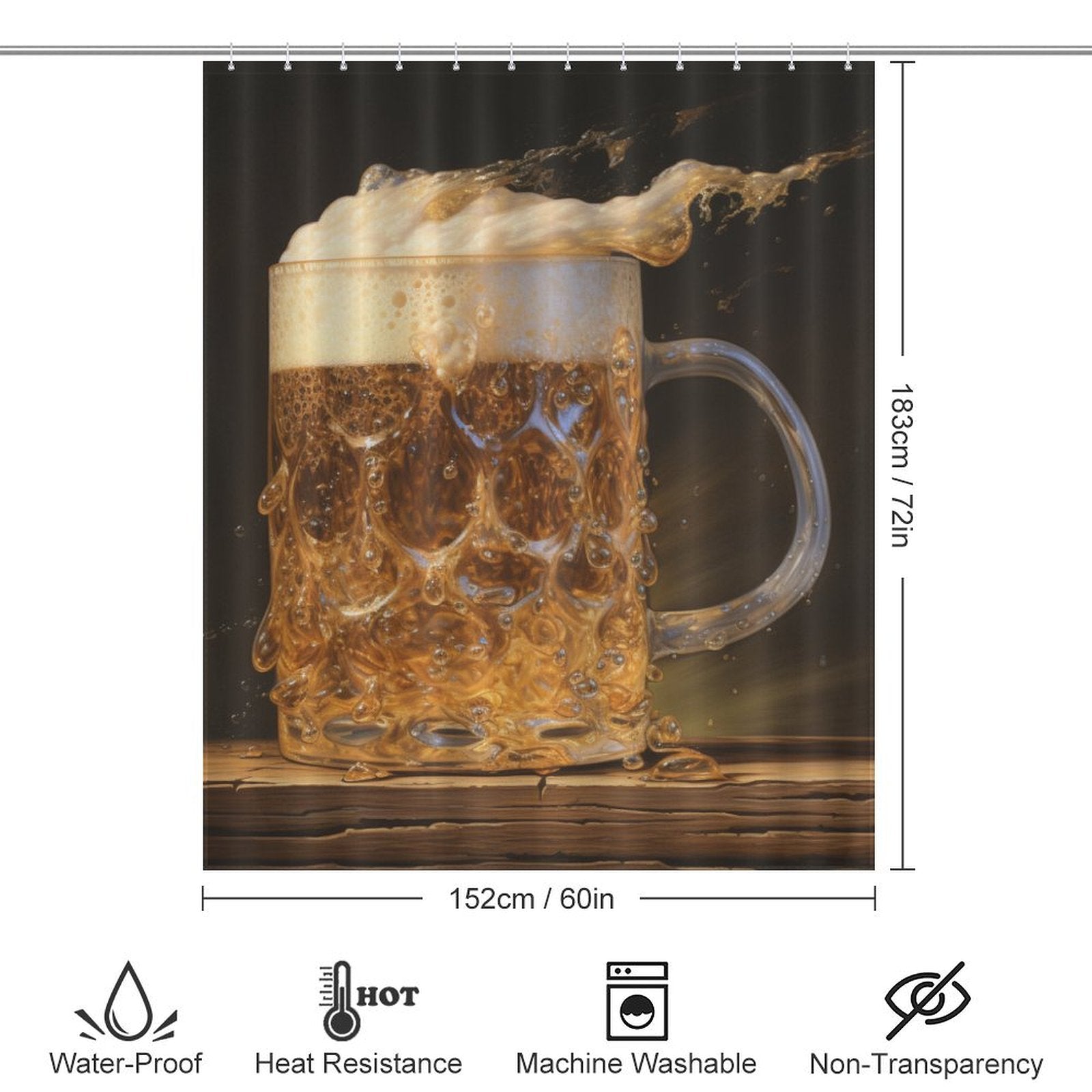 Toasty Barley Beer Shower Curtain