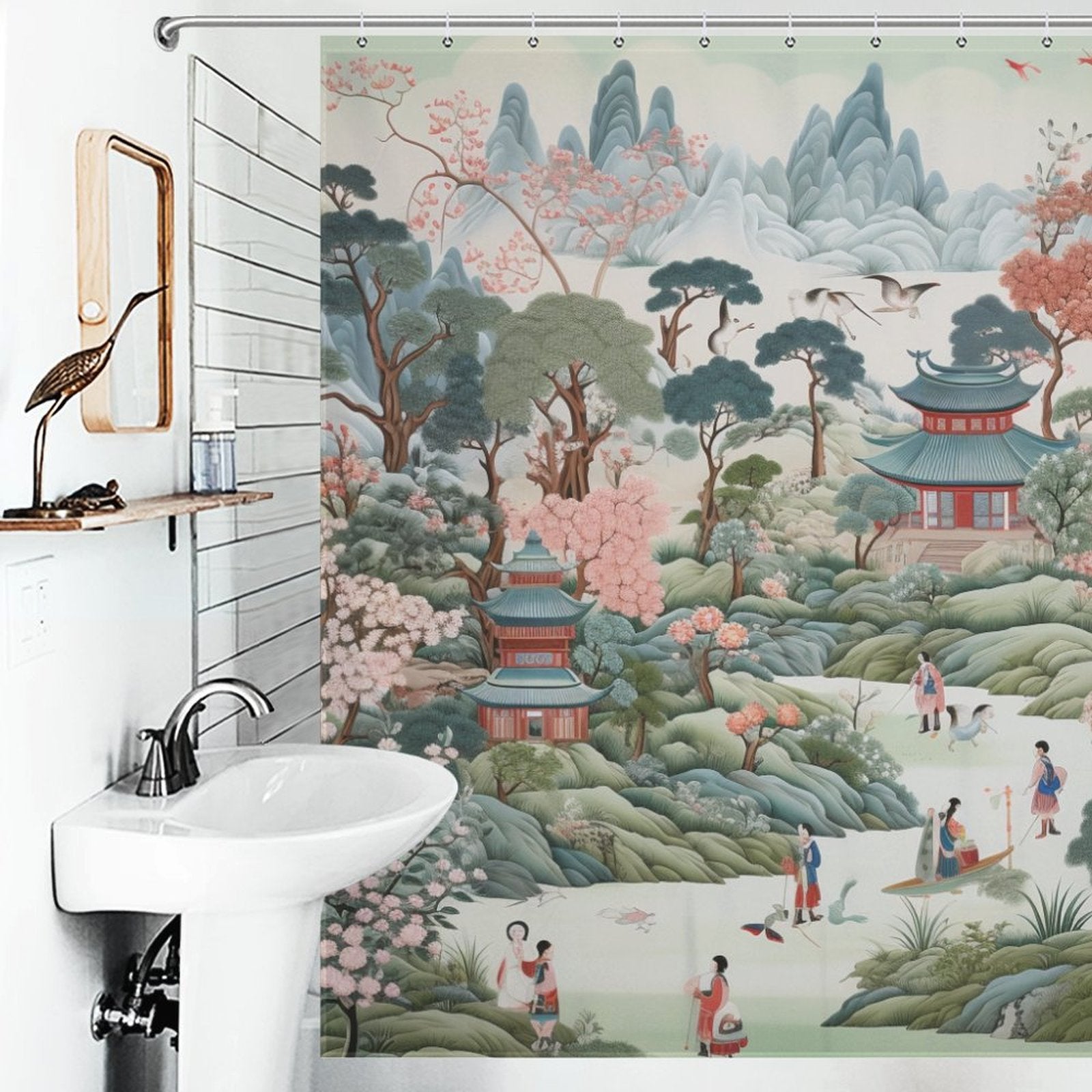 Traditional Chinoiserie Shower Curtain