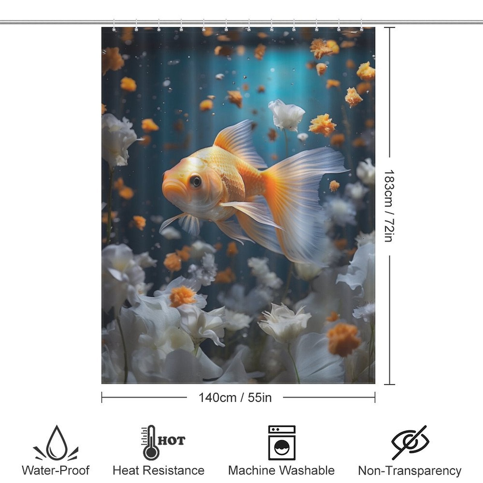 Tranquil Goldfish Shower Curtain 