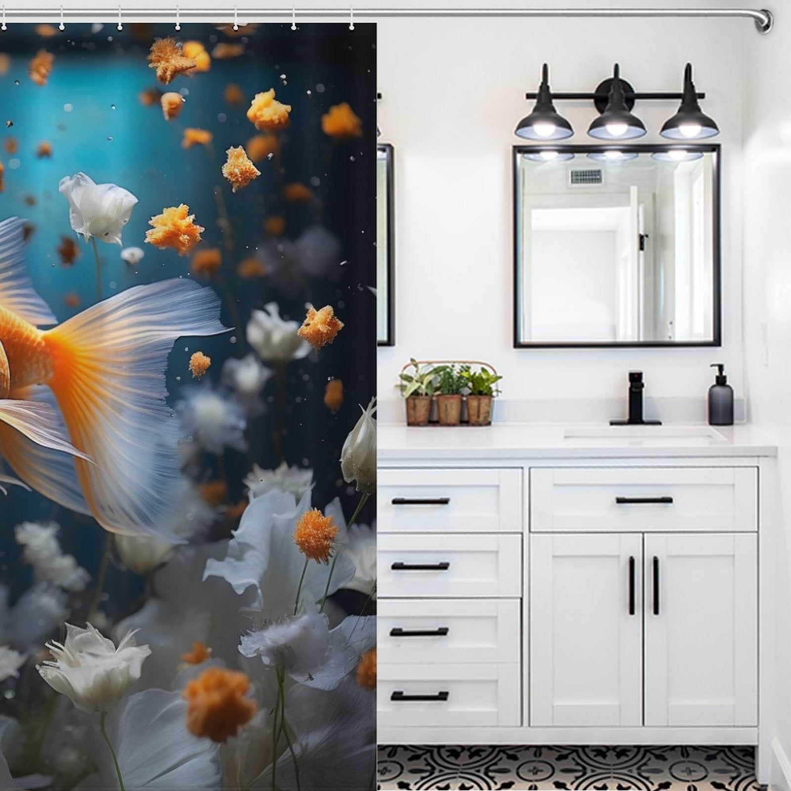 Tranquil Goldfish Shower Curtain 