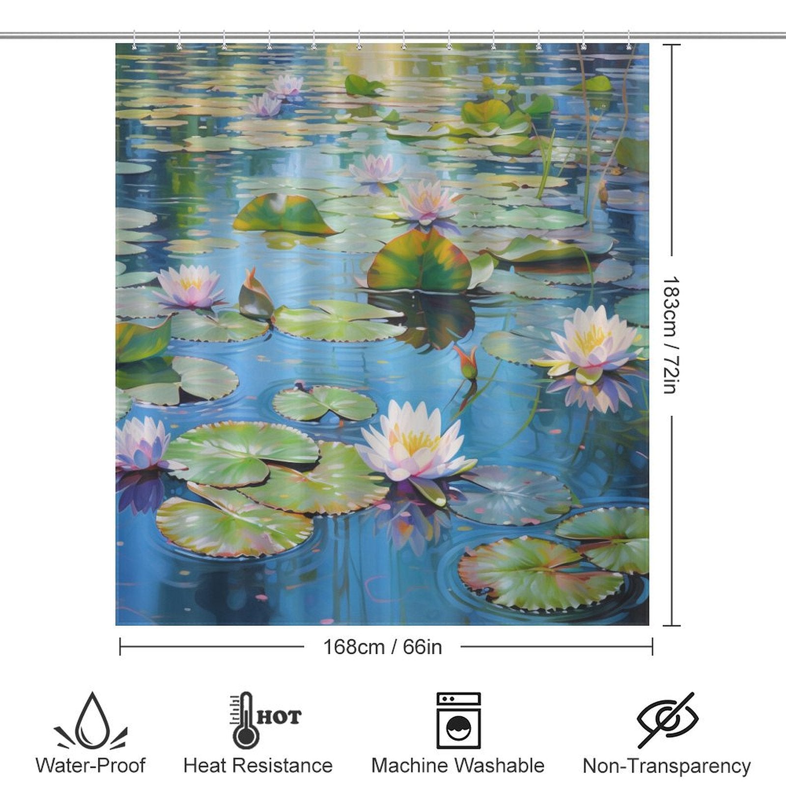 Tranquil Pond Lily Shower Curtain