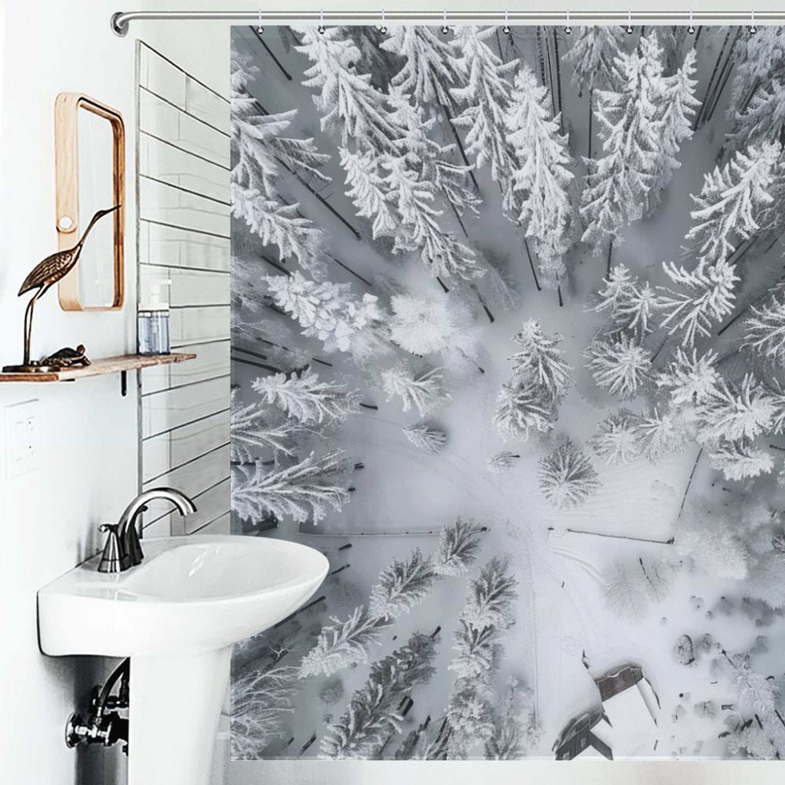 Tranquil Snow Winter Shower Curtain