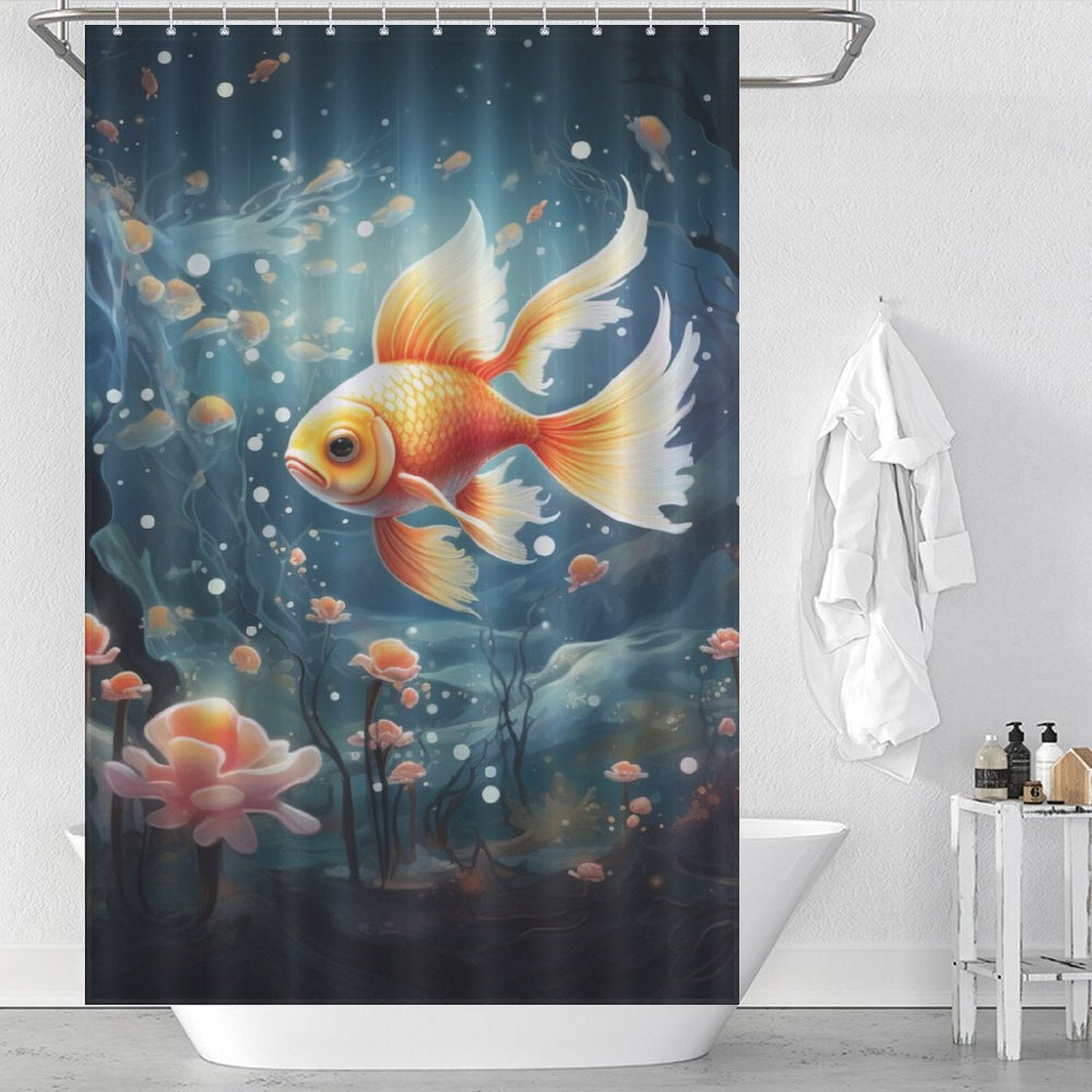 Tranquil Underwater Goldfish Shower Curtains