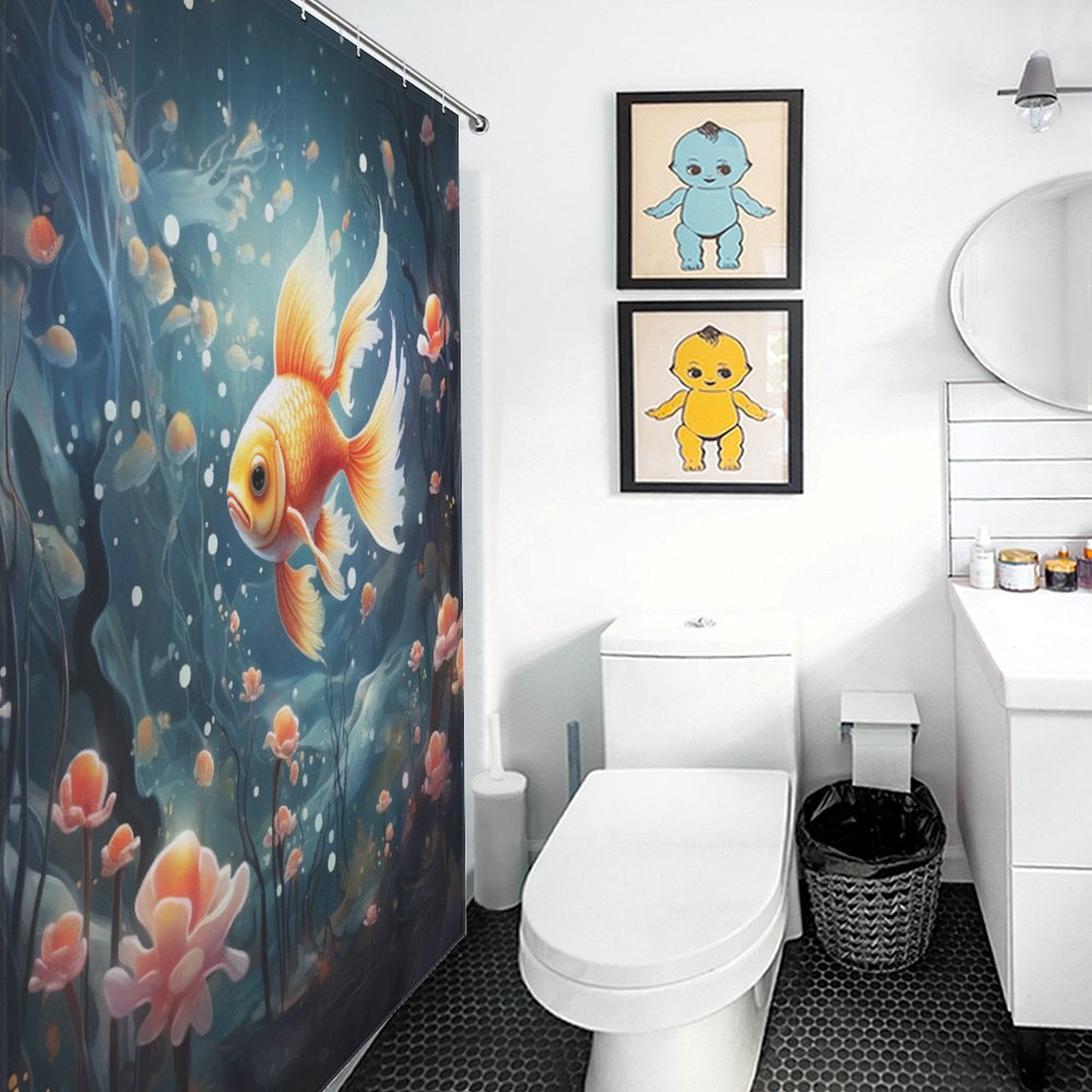 Tranquil Underwater Goldfish Shower Curtains