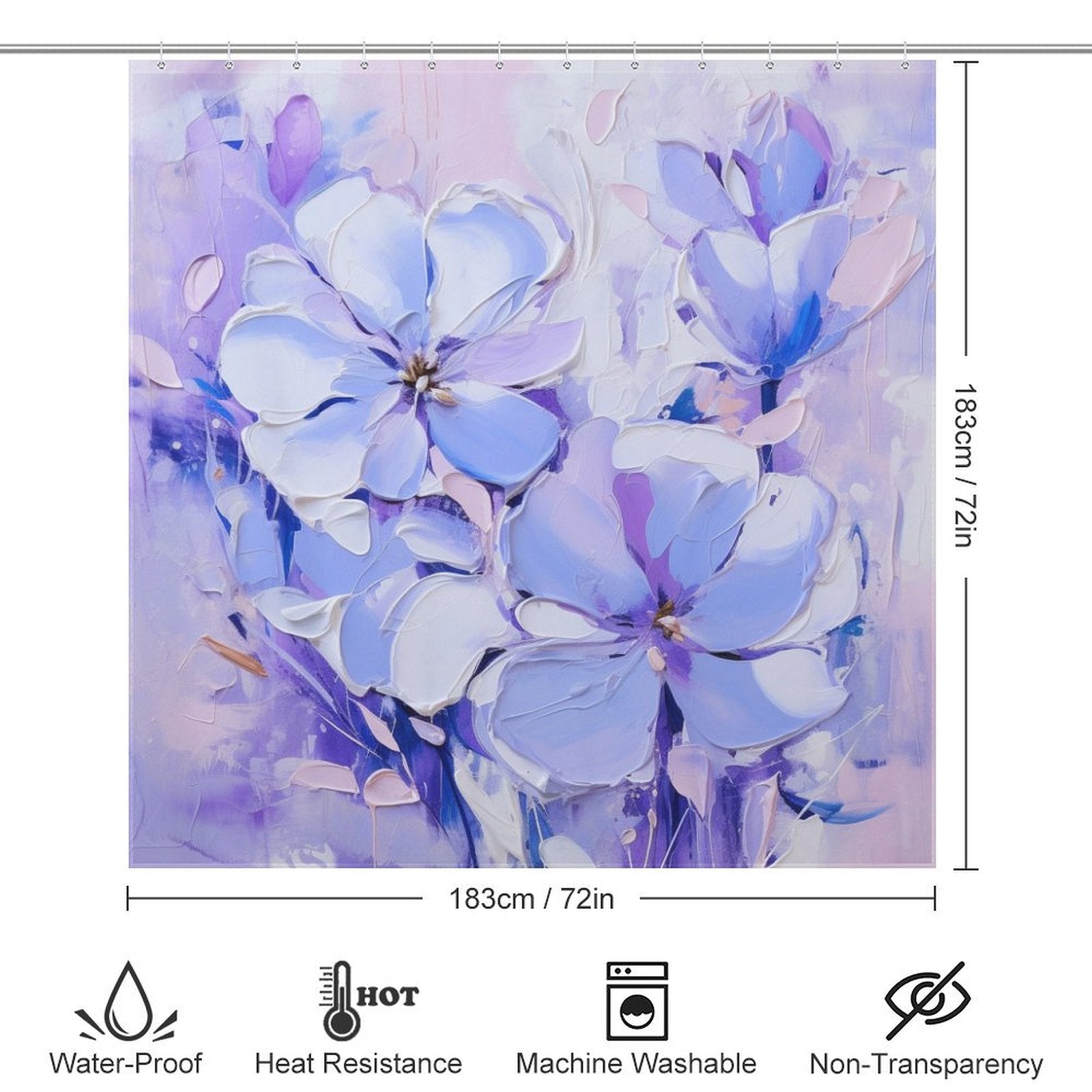 Tranquil Waves Periwinkle Shower Curtain